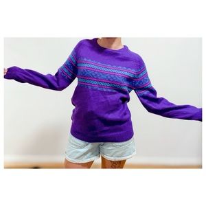 Vintage 109% wool purple sweater